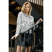 “Aubrey” Geometric Knit Cardigan