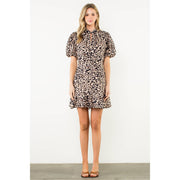“Sutton” Puff Sleeve Cheetah Print Dress