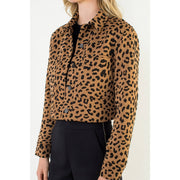 “Raine” Cheetah Print Cropped Jacket