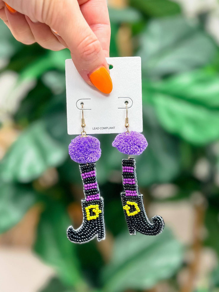Witch Shoes Dangle Earrings