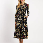 Coastal Crest Maxi Shirtdress