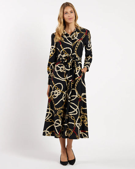 Coastal Crest Maxi Shirtdress