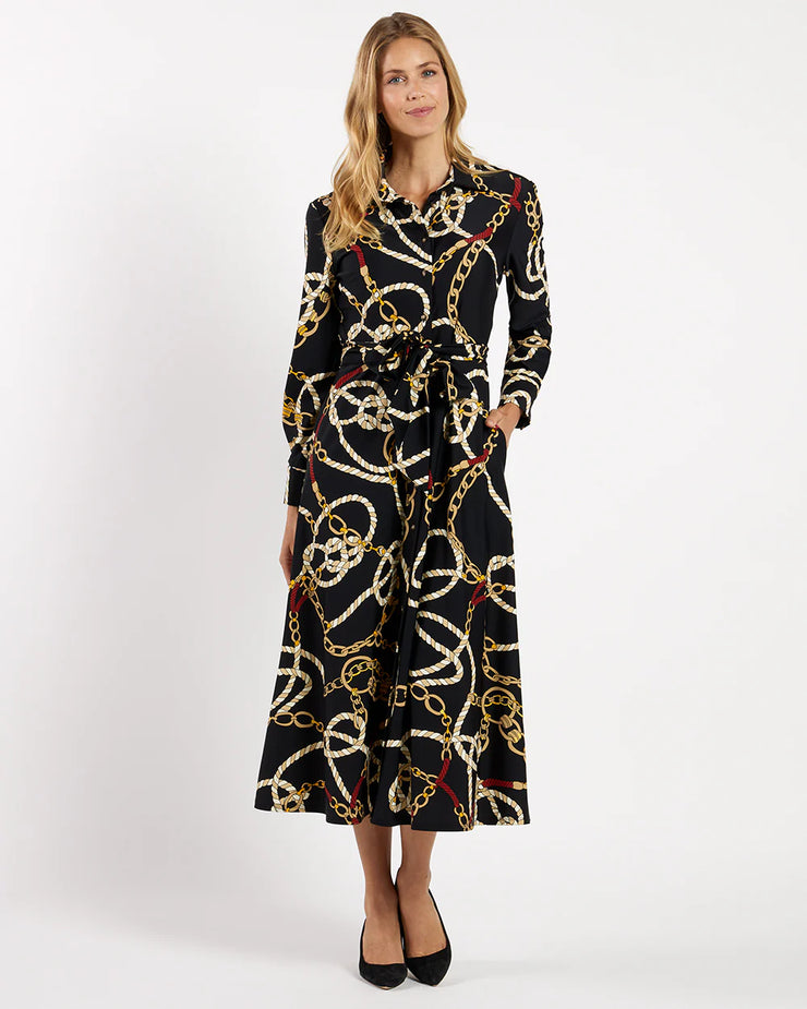 Coastal Crest Maxi Shirtdress