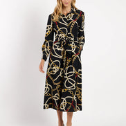 Coastal Crest Maxi Shirtdress