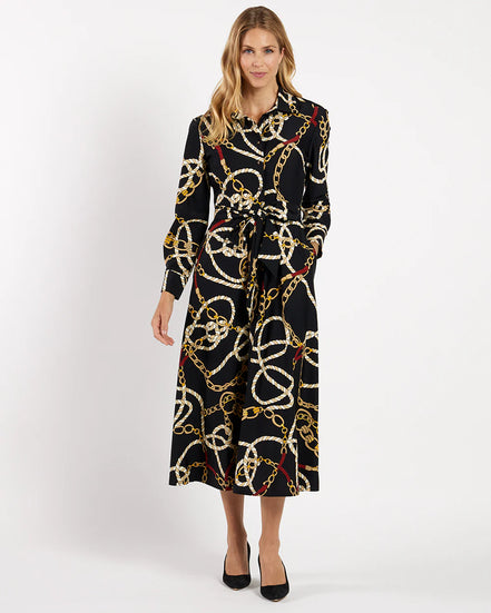 Coastal Crest Maxi Shirtdress
