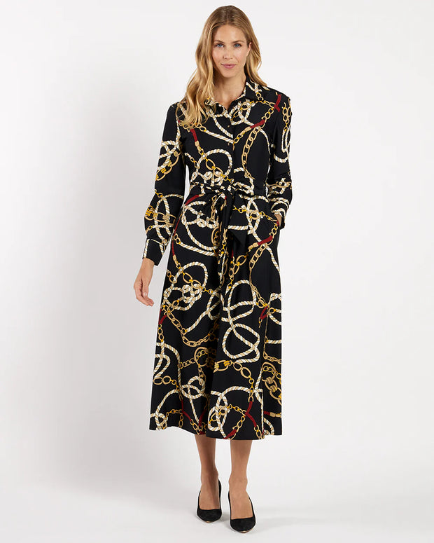 Coastal Crest Maxi Shirtdress