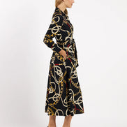 Coastal Crest Maxi Shirtdress
