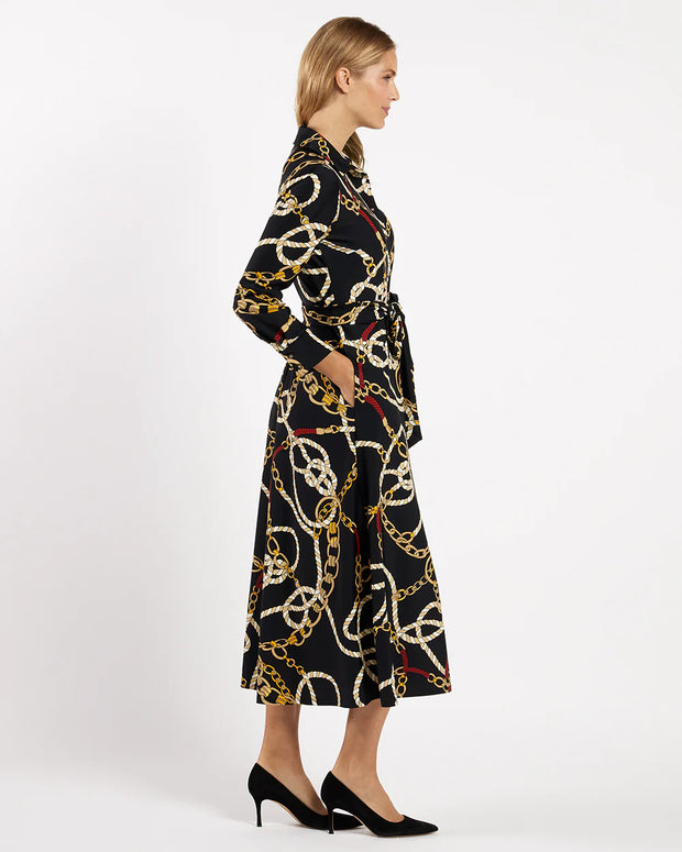 Coastal Crest Maxi Shirtdress