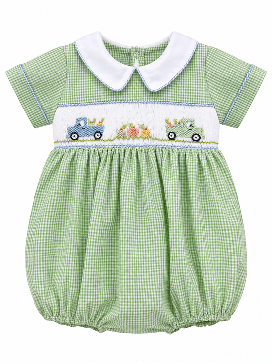 Harvest Train Smocked Bubble