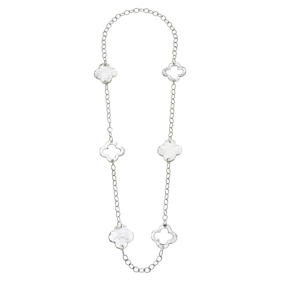Silver Clover Chain Necklace