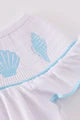White Starfish Embroidery Smocked Bubble