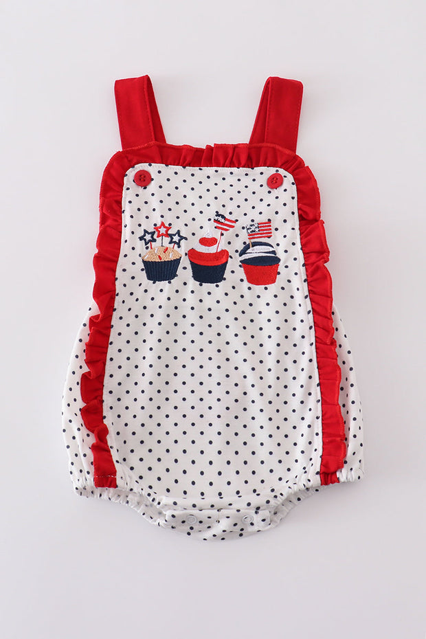Red Cake Dot Ruffle Bubble