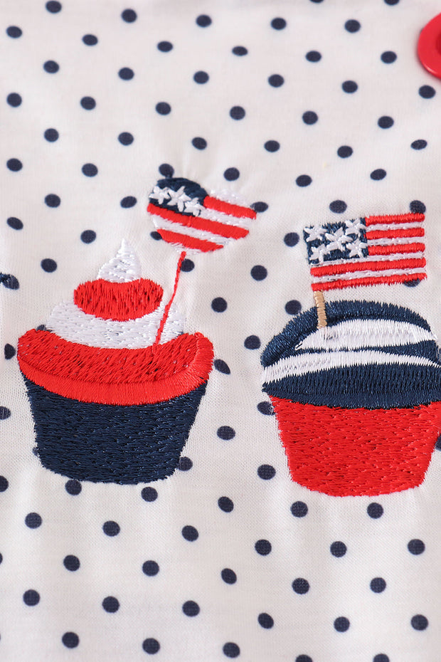 Red Cake Dot Ruffle Bubble