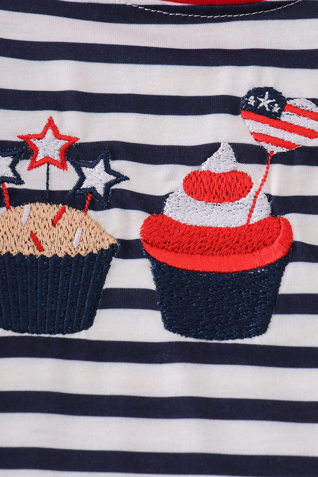 Blue Stripe Cake Top