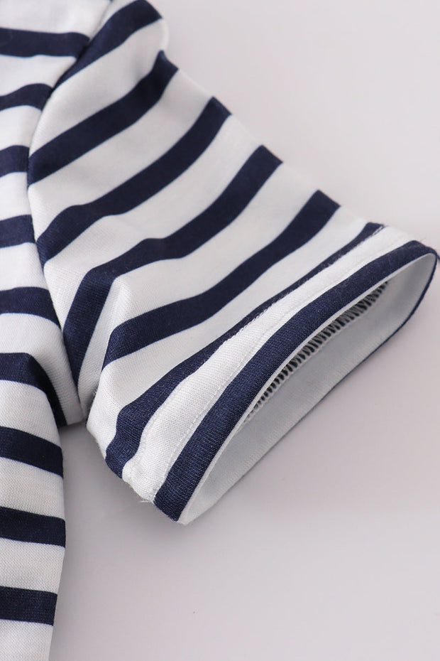Blue Stripe Cake Top