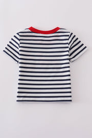 Blue Stripe Cake Top