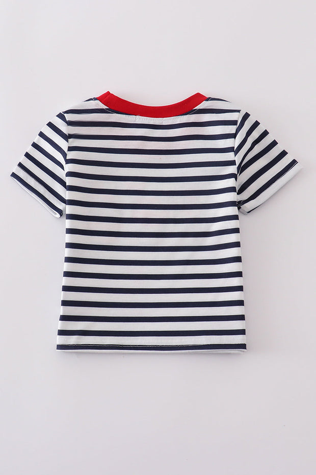 Blue Stripe Cake Top