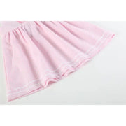 Pink Seersucker Pom Pom Flipflops Dress