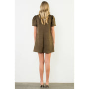 “Georgia” Short Sleeve Suede Dress