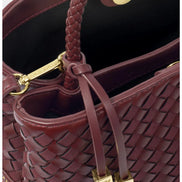Nova Woven Top Handle Bag- Burgundy