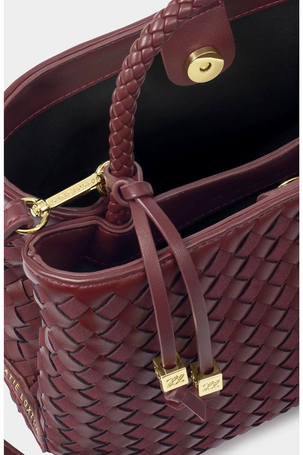 Nova Woven Top Handle Bag- Burgundy