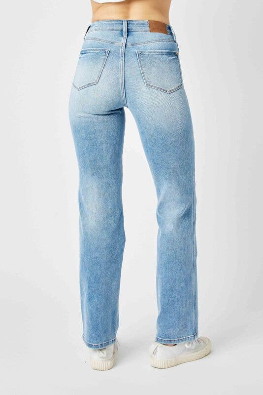 Judy Blue-High Waisted Tummy Control Straight Jeans