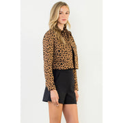 “Raine” Cheetah Print Cropped Jacket