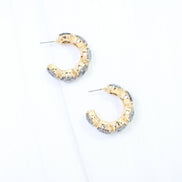 Kadis Crystal Hoop Earring Black Diamond