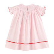 Pink Gingerbread Smocked Bishop Dress