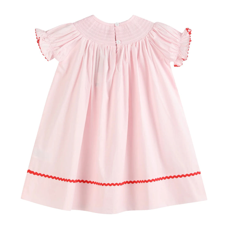 Pink Gingerbread Smocked Bishop Dress