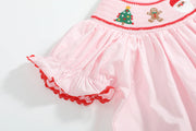 Pink Gingerbread Smocked Bishop Dress