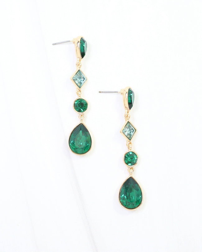 Davenshire Crystal Drop Earring Emerald