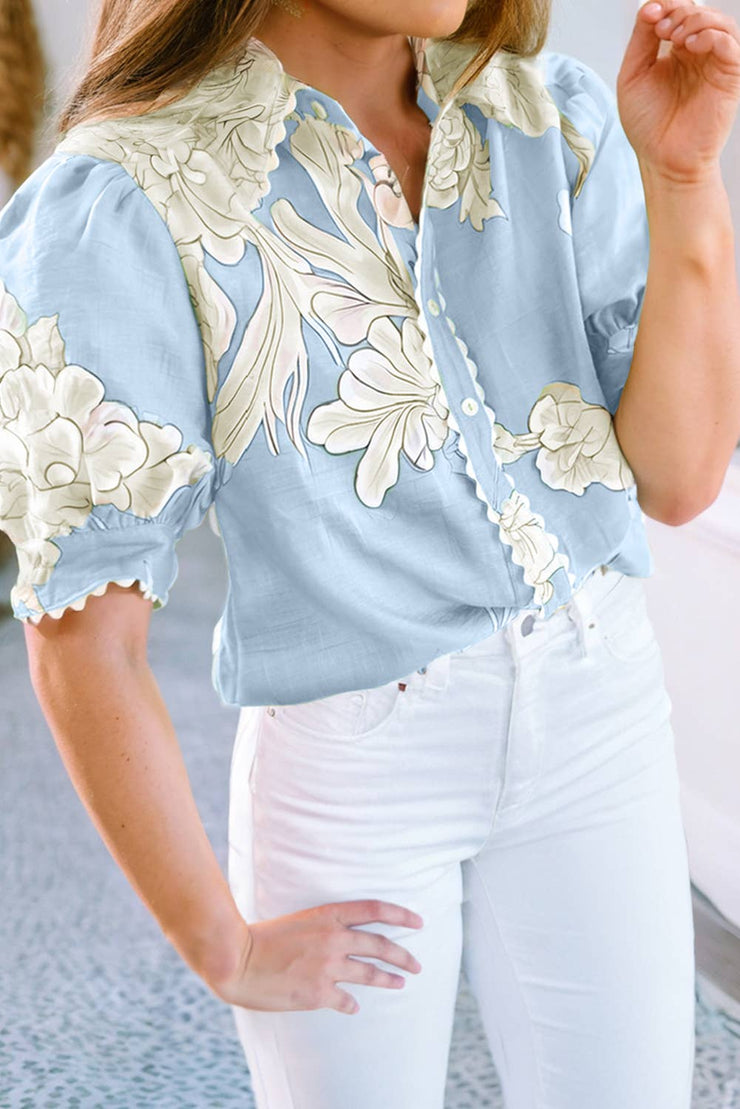 Blue Bloom Blouse
