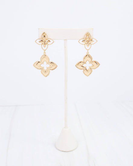 Quatrefoil Dangle Earrings – Gold