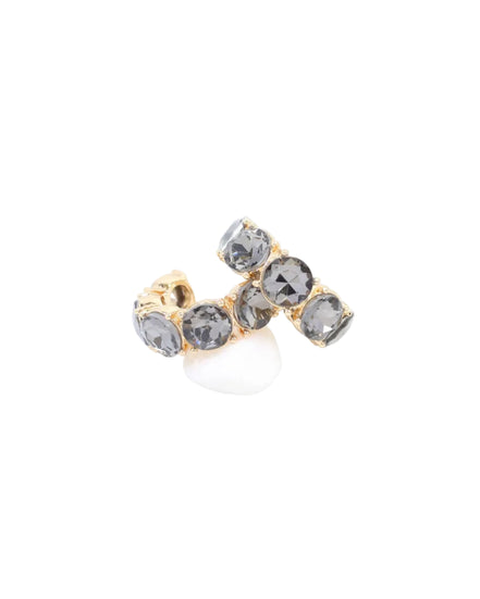 Kadis Crystal Hoop Earring Black Diamond