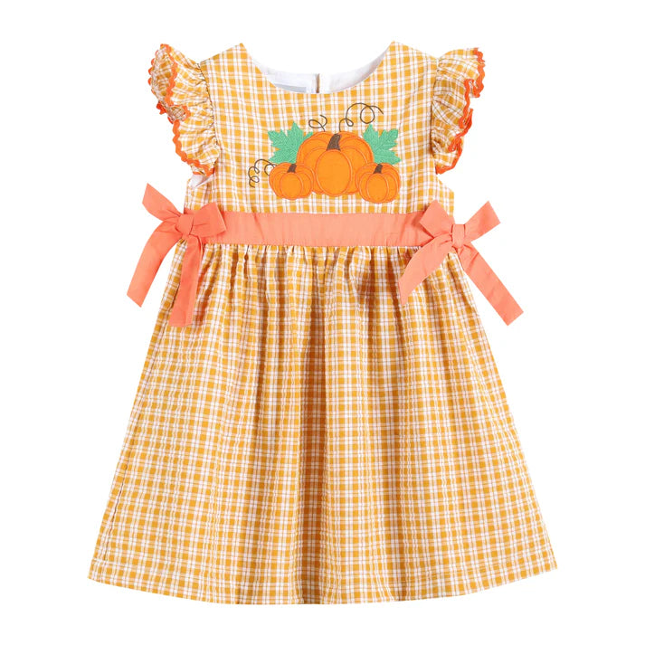 Autumn Pumpkin Bow Dress