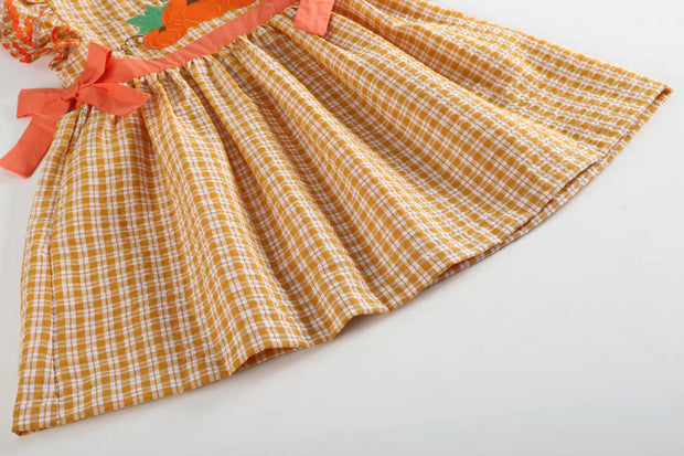 Autumn Pumpkin Bow Dress
