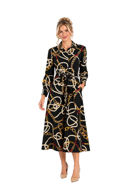Coastal Crest Maxi Shirtdress