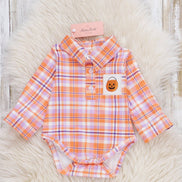 Jack-o'-Lantern Basket Embroidered Plaid Bubble