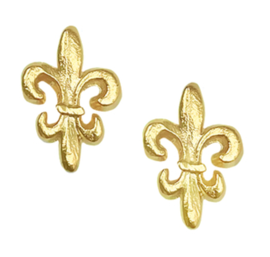 Gold Mini Fleur de Lis Studs