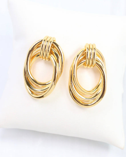 Glendale Oval Knot Earring Gold