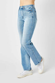 Judy Blue-High Waisted Tummy Control Straight Jeans