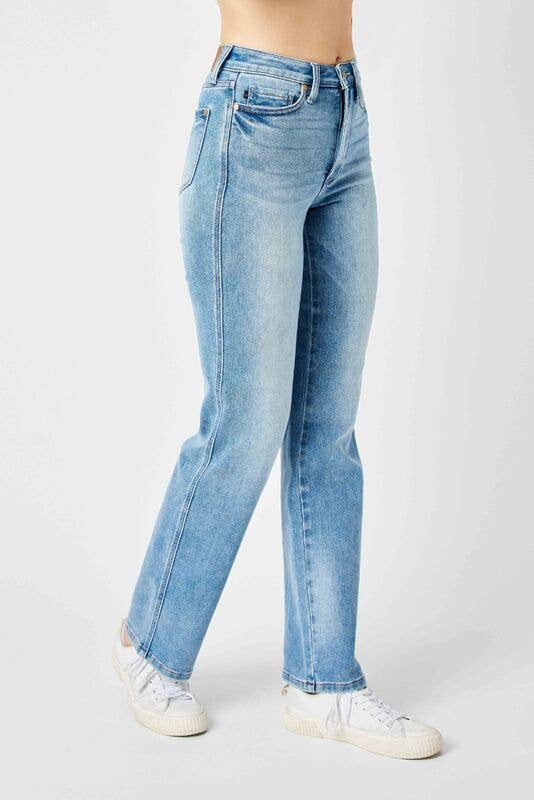 Judy Blue-High Waisted Tummy Control Straight Jeans