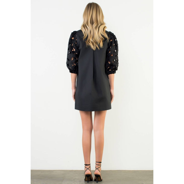 “Eden” Eyelet Detail Short Sleeve Dress