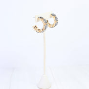 Kadis Crystal Hoop Earring Black Diamond