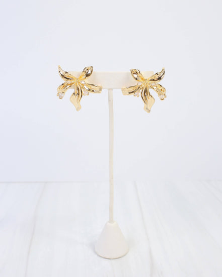 Millburn CZ Flower Earrings – Gold