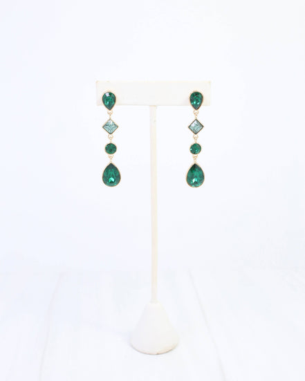 Davenshire Crystal Drop Earring Emerald
