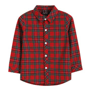 Classic Red Plaid Button-Up Shirt