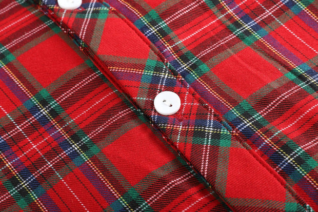 Classic Red Plaid Button-Up Shirt