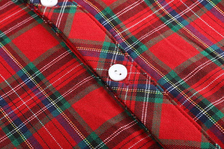 Classic Red Plaid Button-Up Shirt